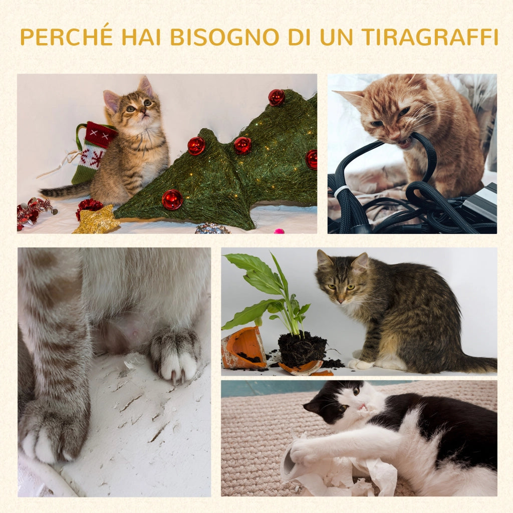 Tiragraffi Albero per Gatti con Cuccia e Cuscino ¨C Zephmum ¨C Peluche, Corda Sisal, Grigio