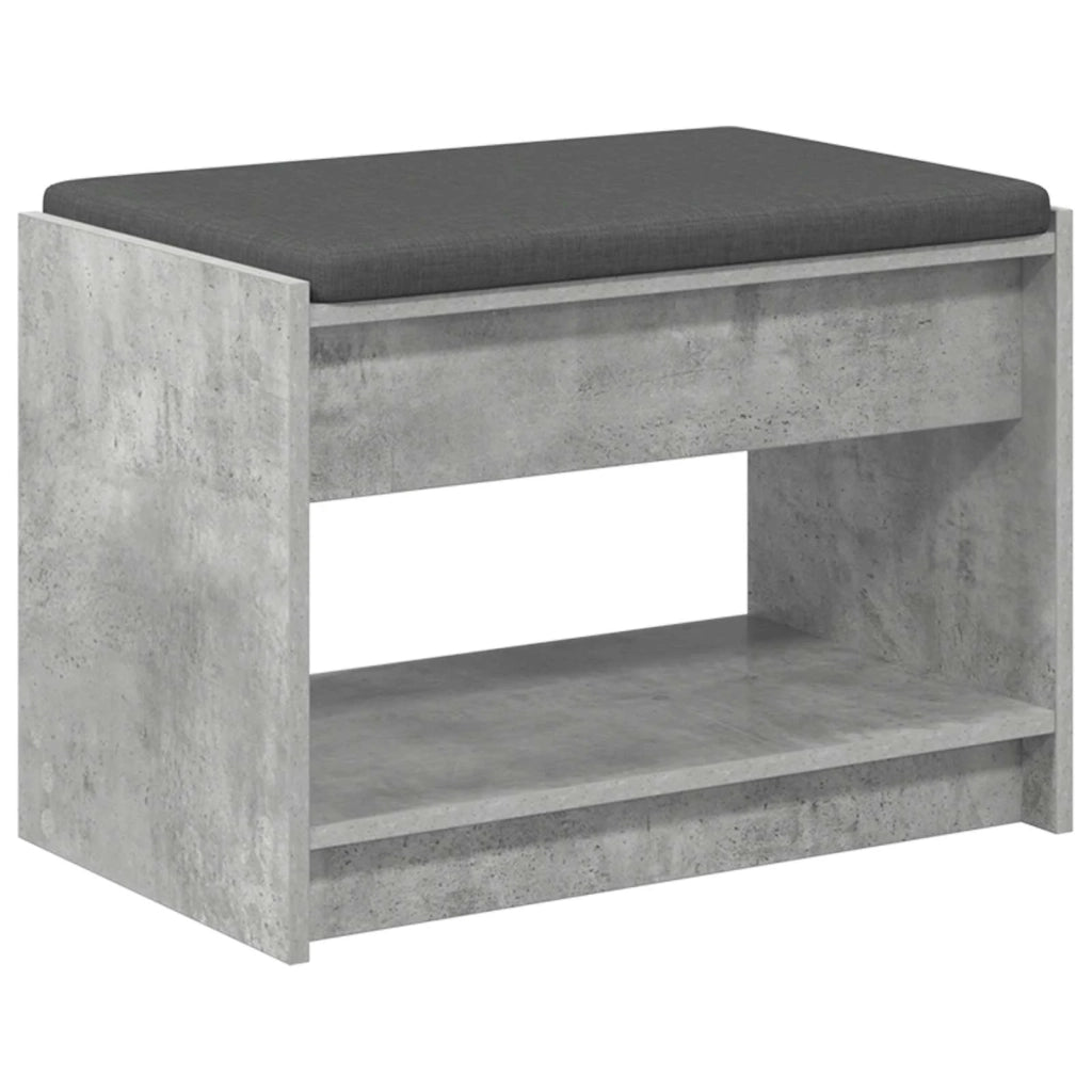 Panca per ingresso con cuscino Grigio Cemento 63 x 38 x 45 cm