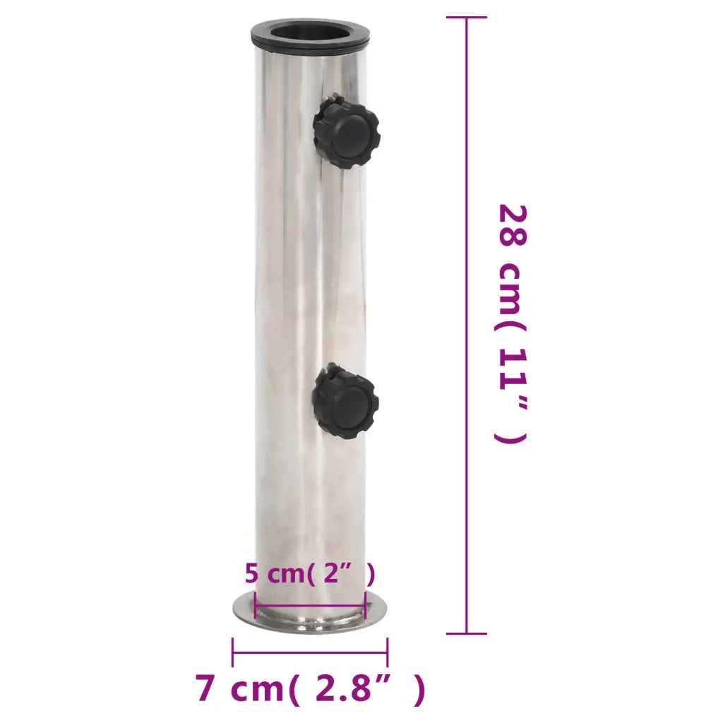 Base per Ombrellone per Palo da ?38/48 mm Argento Acciaio Inox CFW3296884