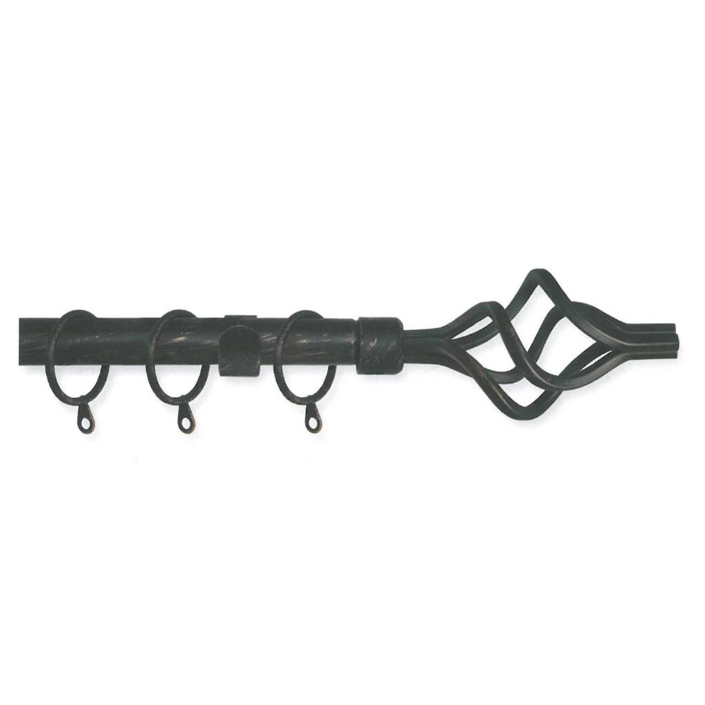 KIT BASTONE TENDA TWIST 120-210CM NERO/ARGENTO