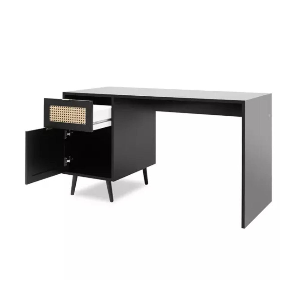 Scrivania con frontali effetto vimini Vienna30A colore nero