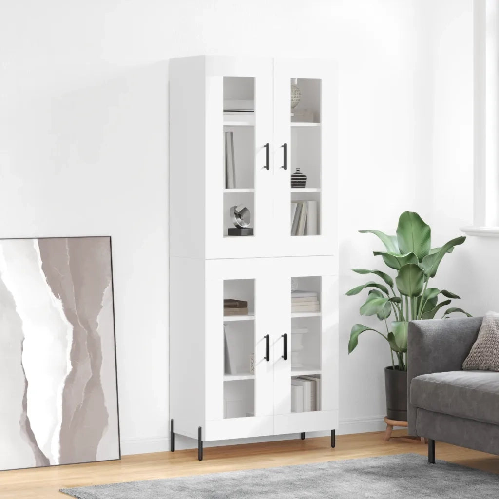 Credenza | Madia | Buffet da pranzo | Armadio da pranzo Bianca 69,5x34x180 cm in Legno Multistrato