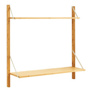 Scaffale dal design senza tempo per soggiorno o camera da letto mobiletto portaoggetti da parete 85 x 85 x 25 cm bambù naturale 03_0011298