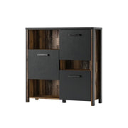 Credenza 110cm collezione WINDSOR. Colori grigio antracite e quercia scura.