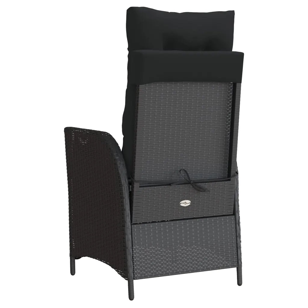 Set da Bistr¨° 3 pz | Set Salotto da Giardino con Cuscini Nero in Polyrattan