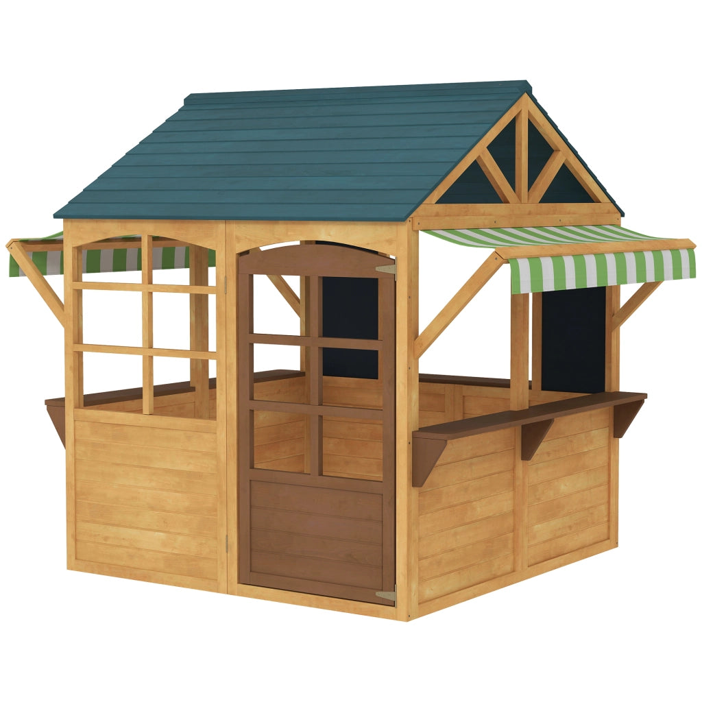 Casetta per Bambini in Legno di Abete ¨C zephmum ¨C Marrone e Blu 173x117x144