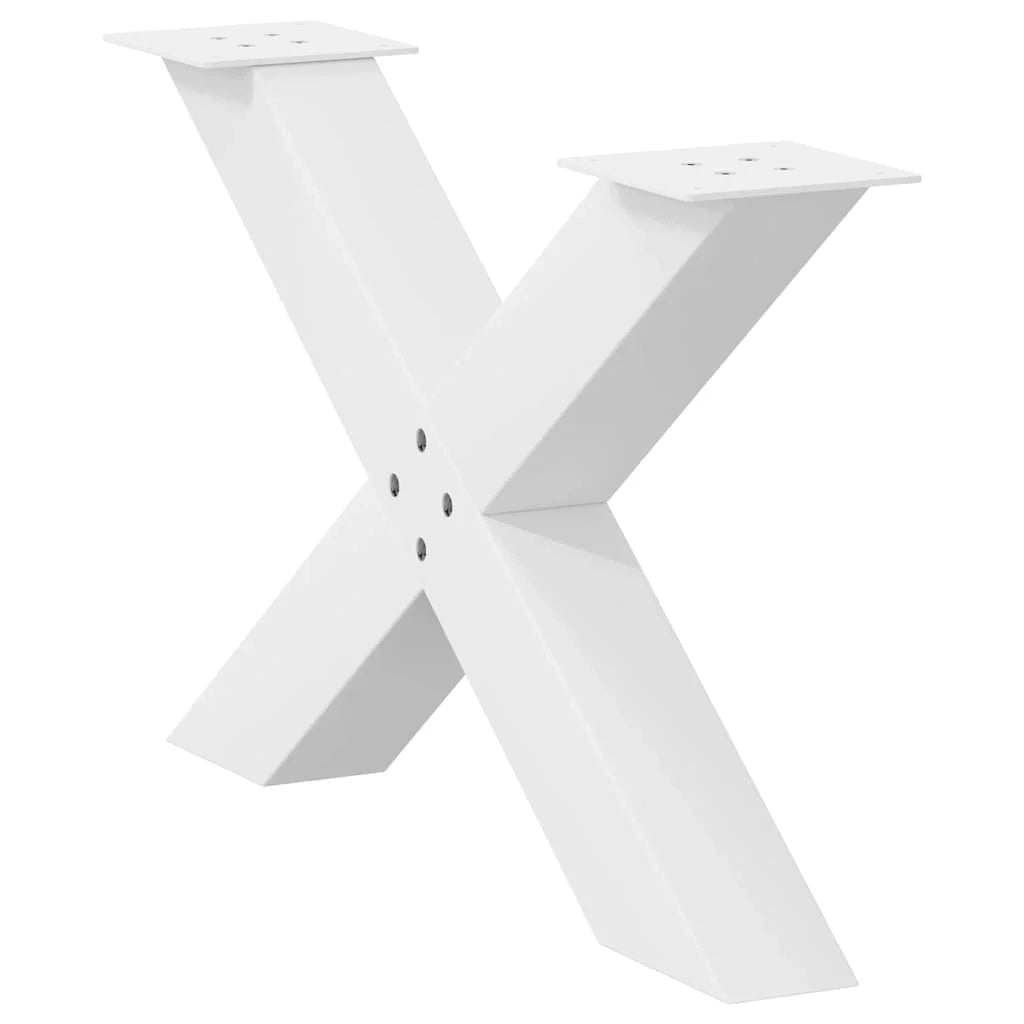 Set di 2 gambe regolabili per tavolino da caffè a forma di X 70 x 42 x 43 cm acciaio bianco 02_0057237