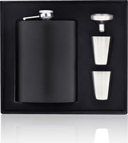 Zak Heupkolf da 8 oz per uomo, flacone di whisky in acciaio inossidabile con beccuccio e 2 bicchieri, borsa da spalla portatile, flacone di alcol in materiale morbido nero, regalo per uomo, padre, matrimonio, festa all'aperto.