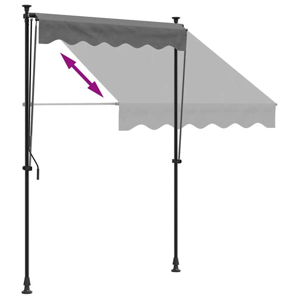 Tenda da Sole | Tenda parasole Retrattile Antracite 150x150 cm Tessuto e Acciaio