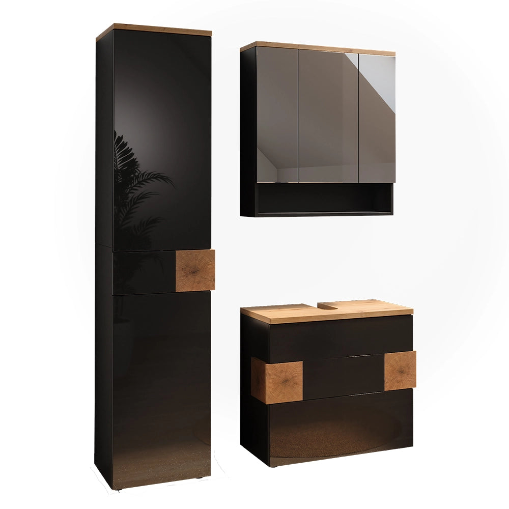 Vicco Set di mobili da bagno Antracite 3 parti
