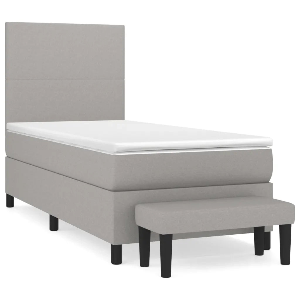 Giroletto a Molle con Materasso Grigio Chiaro100x200 cm Tessuto 3136413