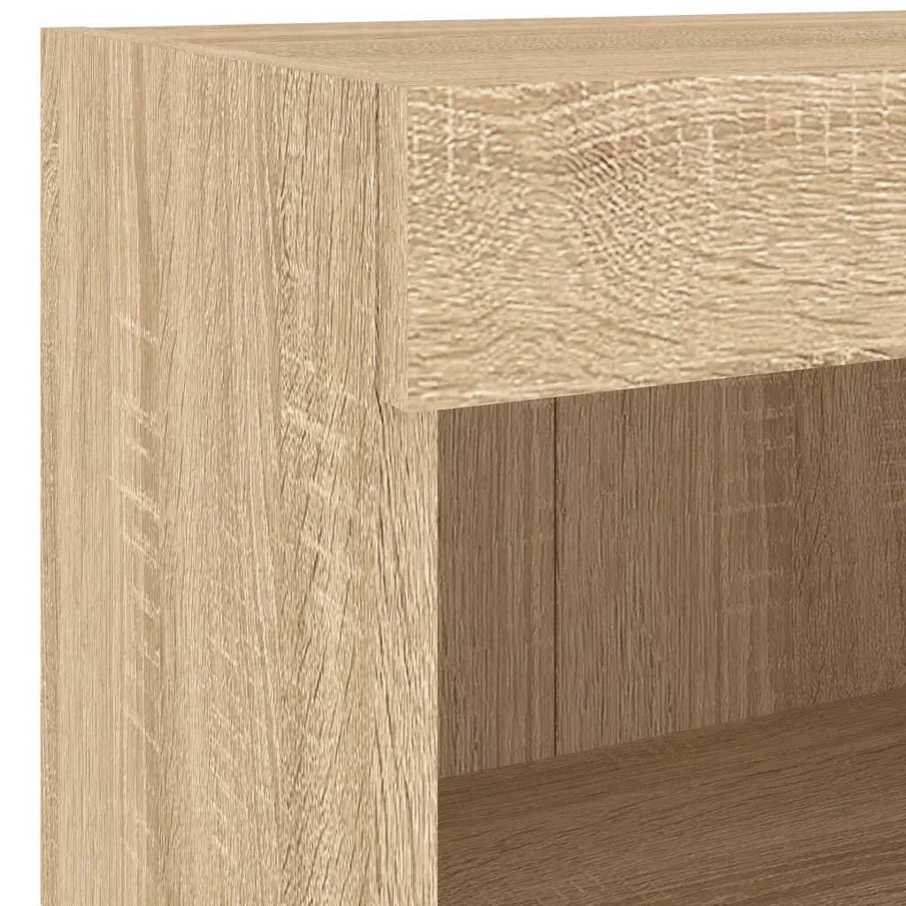 Mobili TV a Muro 4pz | Armadietto TV | Mobile Porta TV con Luci LED Rovere Sonoma