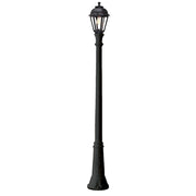 Lampada da Terra CHRIS Bollard 205cm in Policarbonato Nero, Attacco E27 IP44, Resistente Raggi UV, Ruggine e Corrosione - Rossini Group