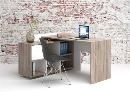 Canaro, Scrivania Angolare, 140x120x80.4h cm Marrone Quercia
