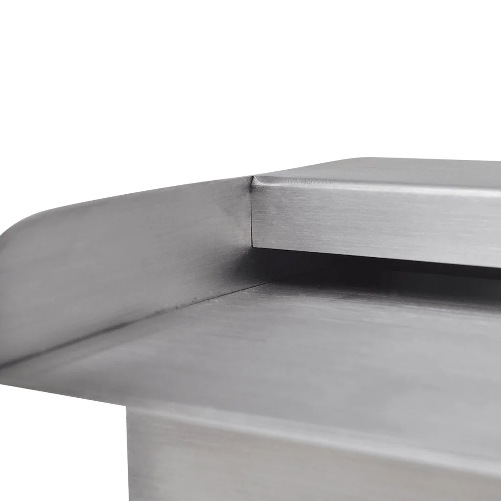 Fontana a Cascata per Giardino Rettangolare Acciaio Inox 90 cm 41668