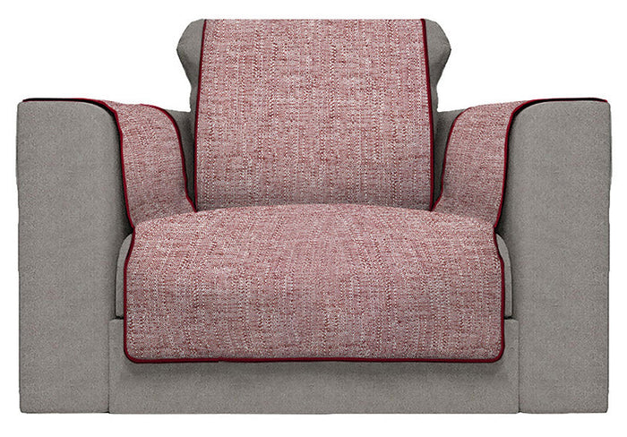 Copridivano con Copri Braccioli Seduta 60 cm in Poliestere Bordeaux