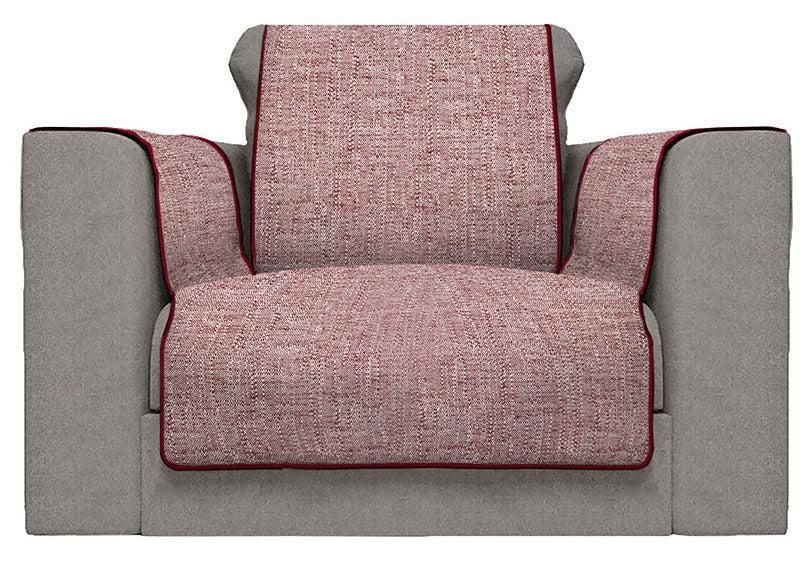 Copridivano con Copri Braccioli Seduta 60 cm in Poliestere Bordeaux