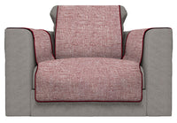 Copridivano con Copri Braccioli Seduta 125 cm in Poliestere Bordeaux