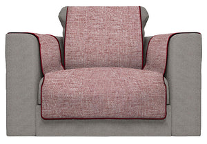 Copridivano con Copri Braccioli Seduta 125 cm in Poliestere Bordeaux