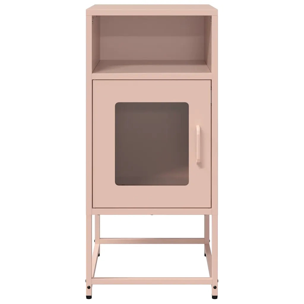 Comodino-Tavolino da notte Rosa 36x39x78 cm in Acciaio Laminato a Freddo