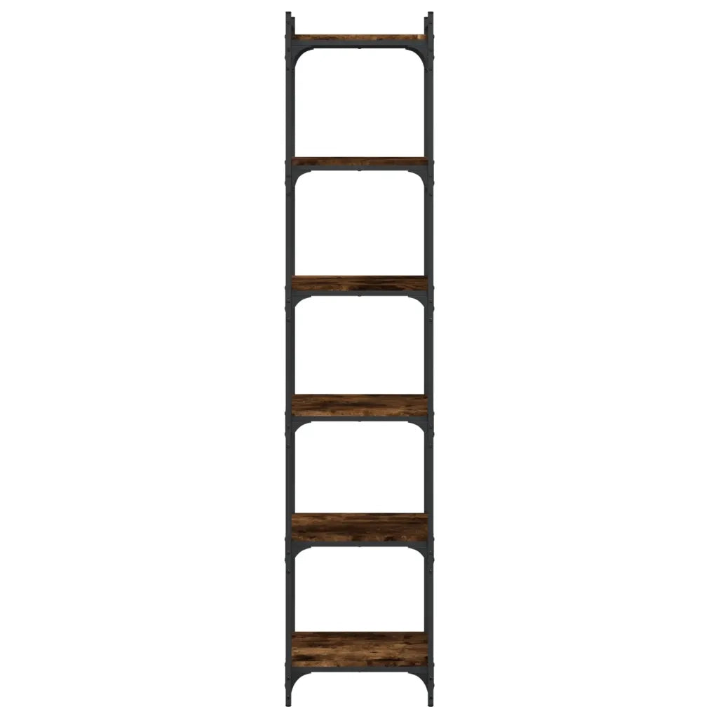 Libreria a 6 Ripiani Rovere Fumo 40x30x188 cm Legno Multistrato 837644