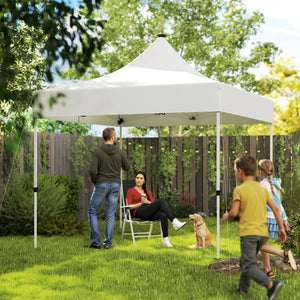 Gazebo da Giardino Pop Up 300x300x340 cm con Luci LED Solari e Altezza Regolabile Bianco
