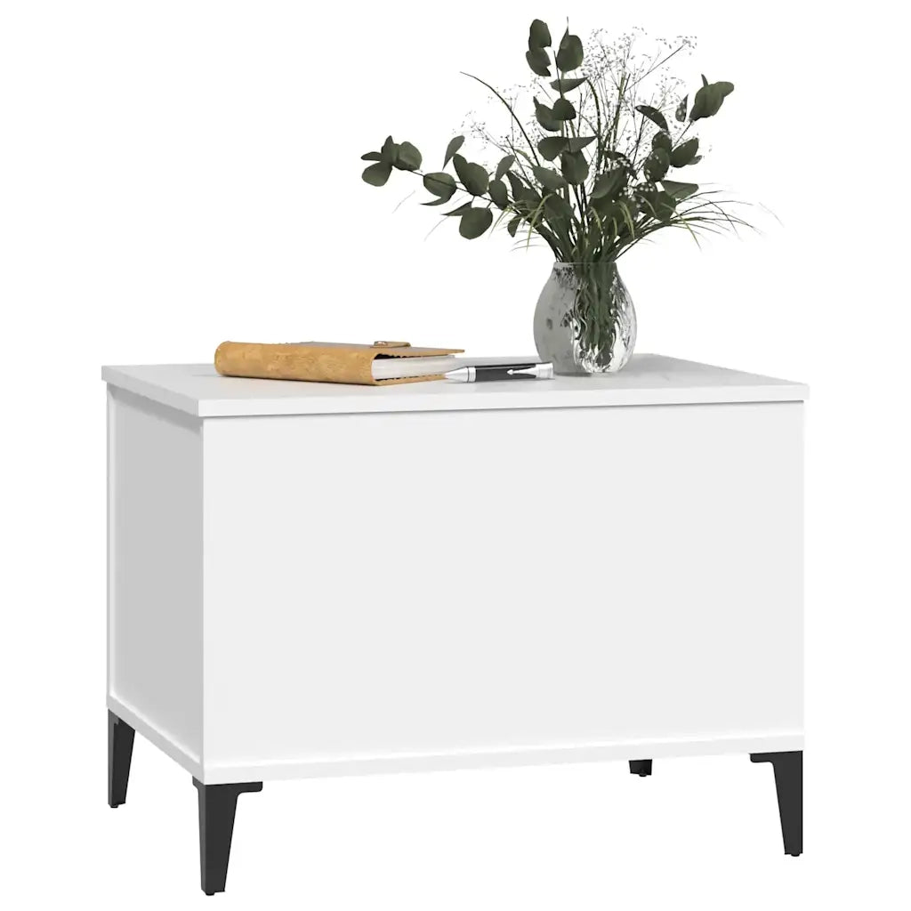 Tavolino da Salotto Bianco 60x44,5x45 cm in Legno Multistrato 819572