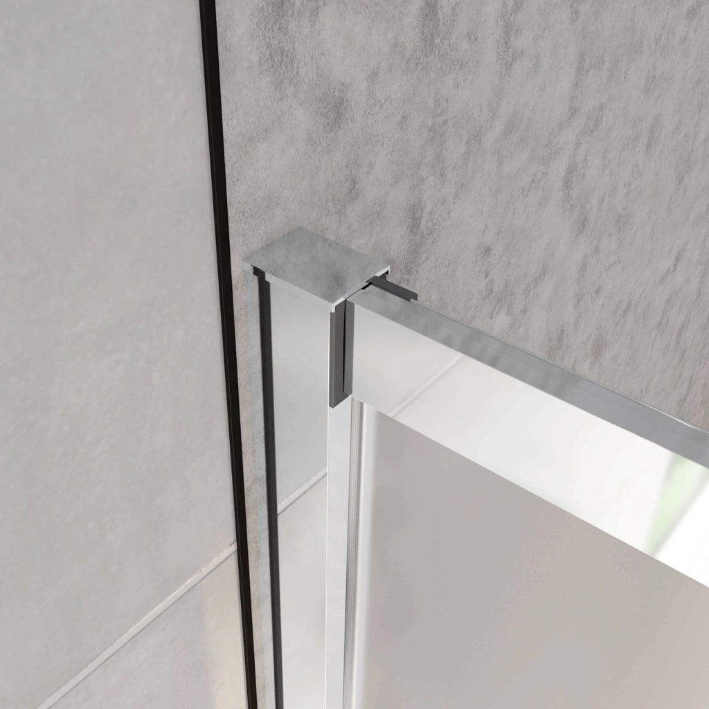 H.185 cm Box Doccia a Tre Lati Porta Scorrevole con 2 Parete Fissa Vetro Temperato 5 mm Satinato Opaco 130x80x80 cm