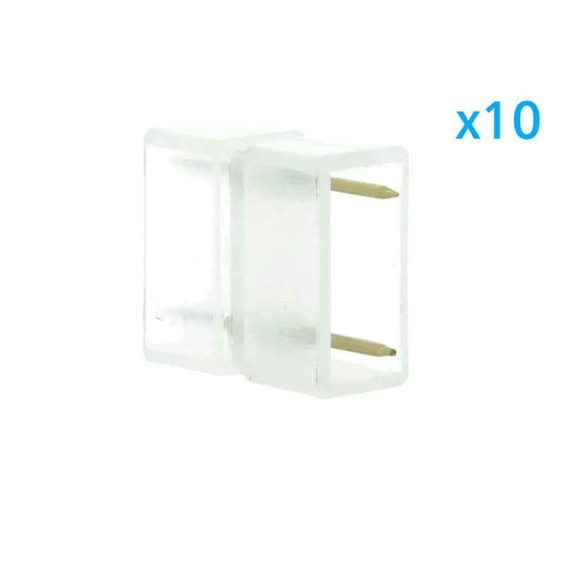 10 PZ Connettore 2 Pin Passo 13,5mm per Unire e Allungare Bobina Led 220V Mono Colore