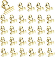 Fili di cartone Bulldog - 60 pezzi - Fili di cartone dorati - 22 mm - Fili multifunzionali per foto - Accessori per ufficio - Accessori per cucina