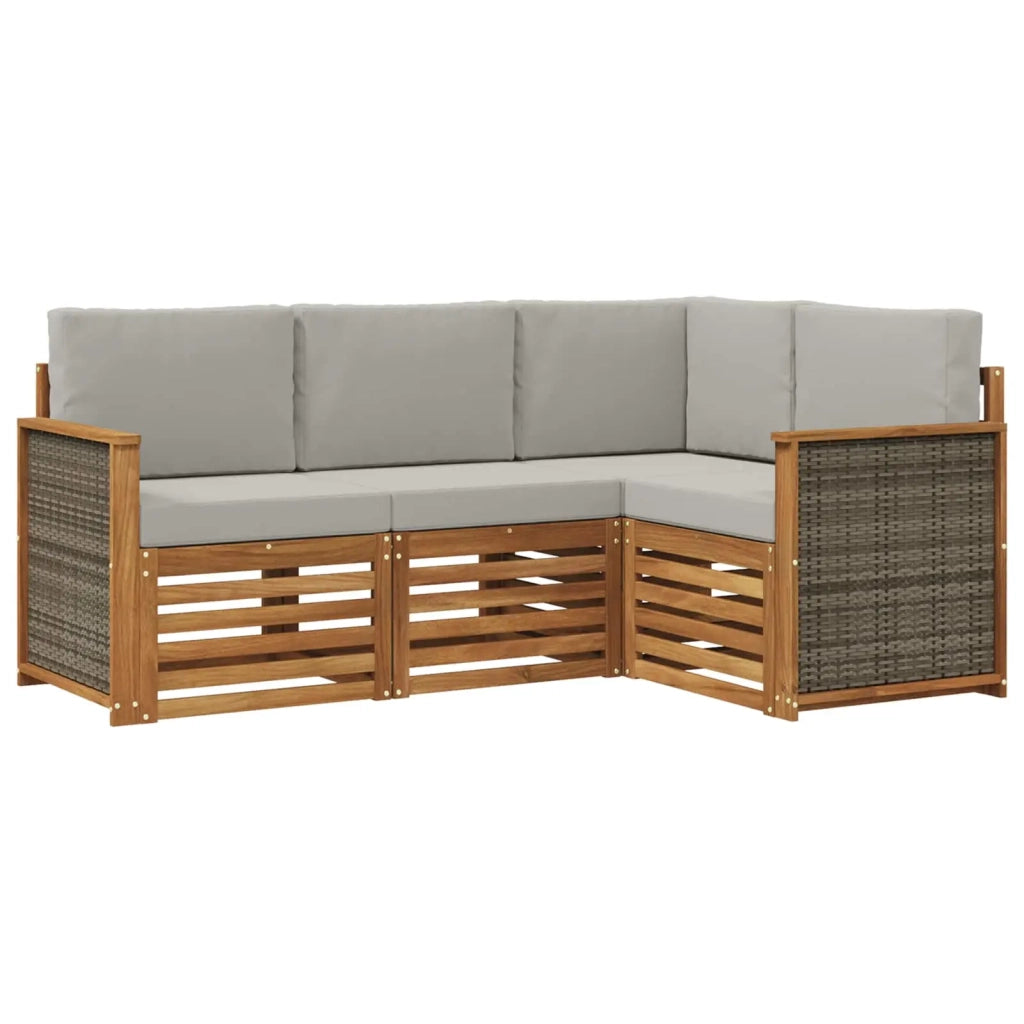 Set divani con cuscino 4 pcs Legno di Acacia Massello 3384287