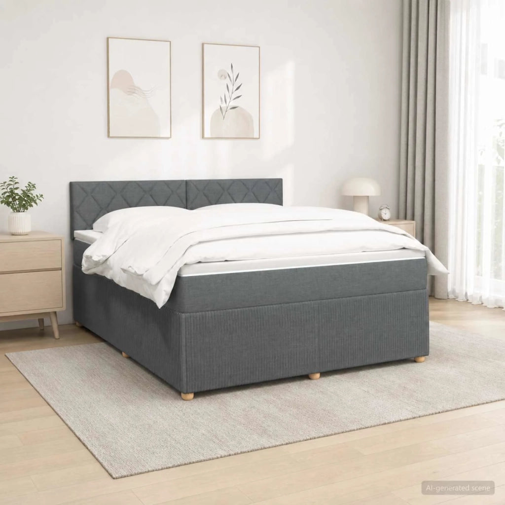 Letto box spring con materasso Grigio Scuro 140 x 200 cm 3452954