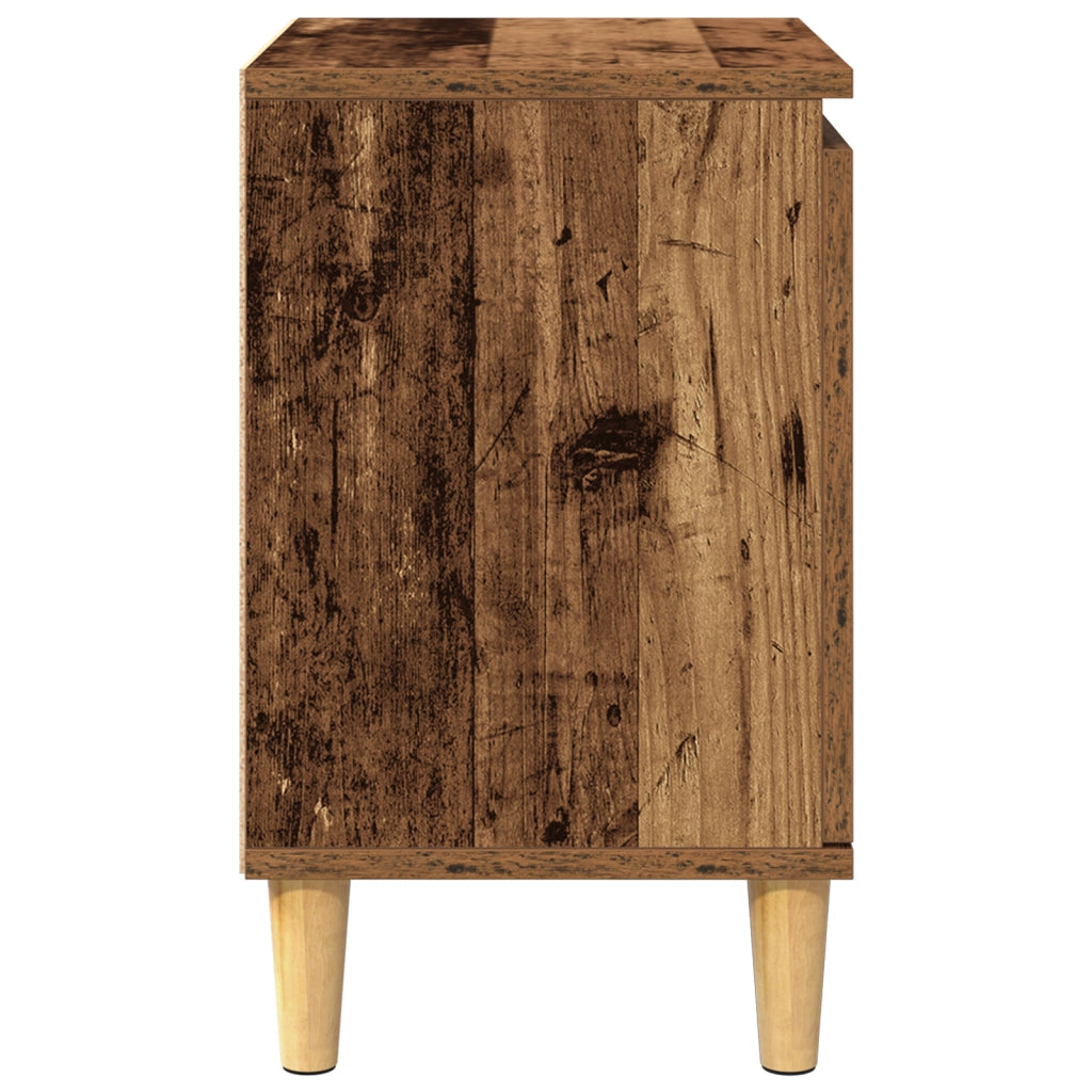 Comodino in Legno Vecchio Legno Vecchio Legno Massello di Recupero