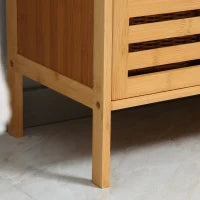 kleankin Mobile Sottolavabo Bagno in Bambù Mobile Sottovasca 2 Porte, 66 x 29 x 61,5 cm