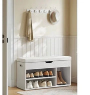 Sedia per scarpe - Spazio di stoccaggio - Cuscino morbido - Design moderno - 80x44x30 cm - Bianco