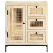 Credenza 60x35x70 cm Legno Massello di Mango e Canna Naturale 323508