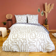 Set biancheria da letto in cotone reversibile con motivo grafico, 2