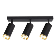 Plafoniera moderna nera/oro 3xGU10 orientabile Mica Milagro