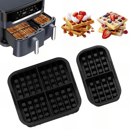 Due pezzi di set di wafel - adatto per la serie Airfryer 3000 (6L/3L) & Airfryer EY9018 - nero