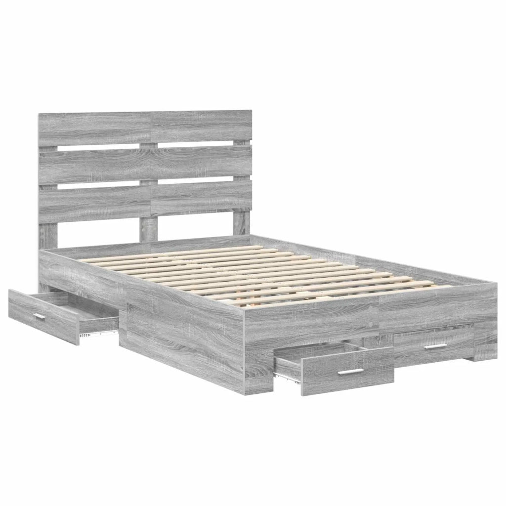 Struttura del letto con cassetto Grigio Sonoma 135 x 190 cm 3411985