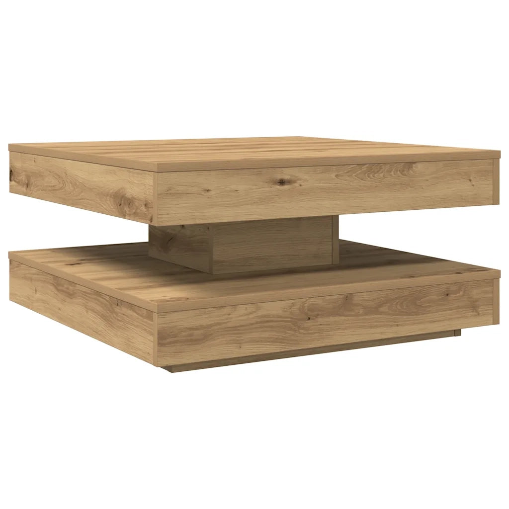 Tavolino da Caff¨¨ Girevole a 360 Gradi-Tavolino da soggiorno Artigianale 70x70x34,5cm