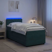 Letto box spring con materasso Verde Scuro 100 x 200 cm Velluto 3453080