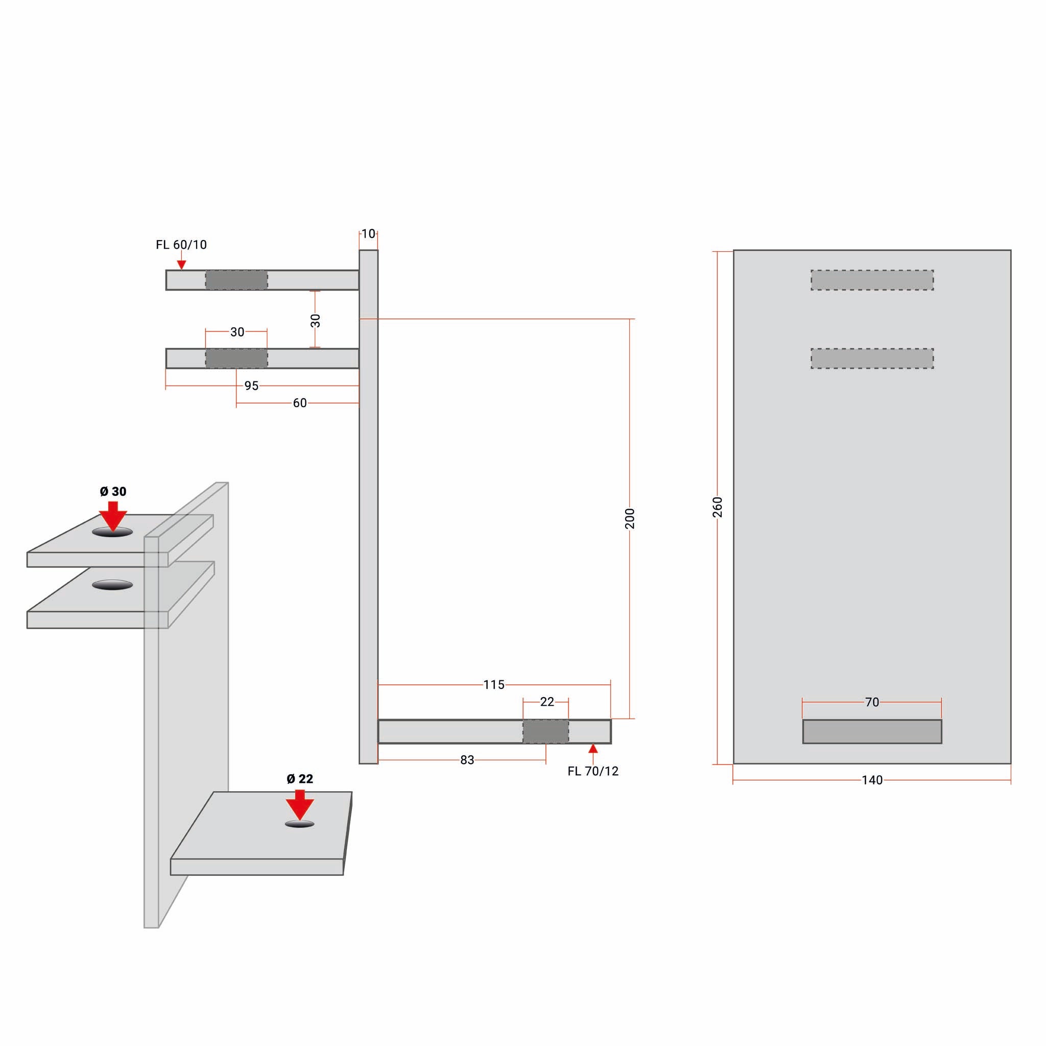 Gancio di traino combinato per perno e testa a sfera per rimorchi e trattori