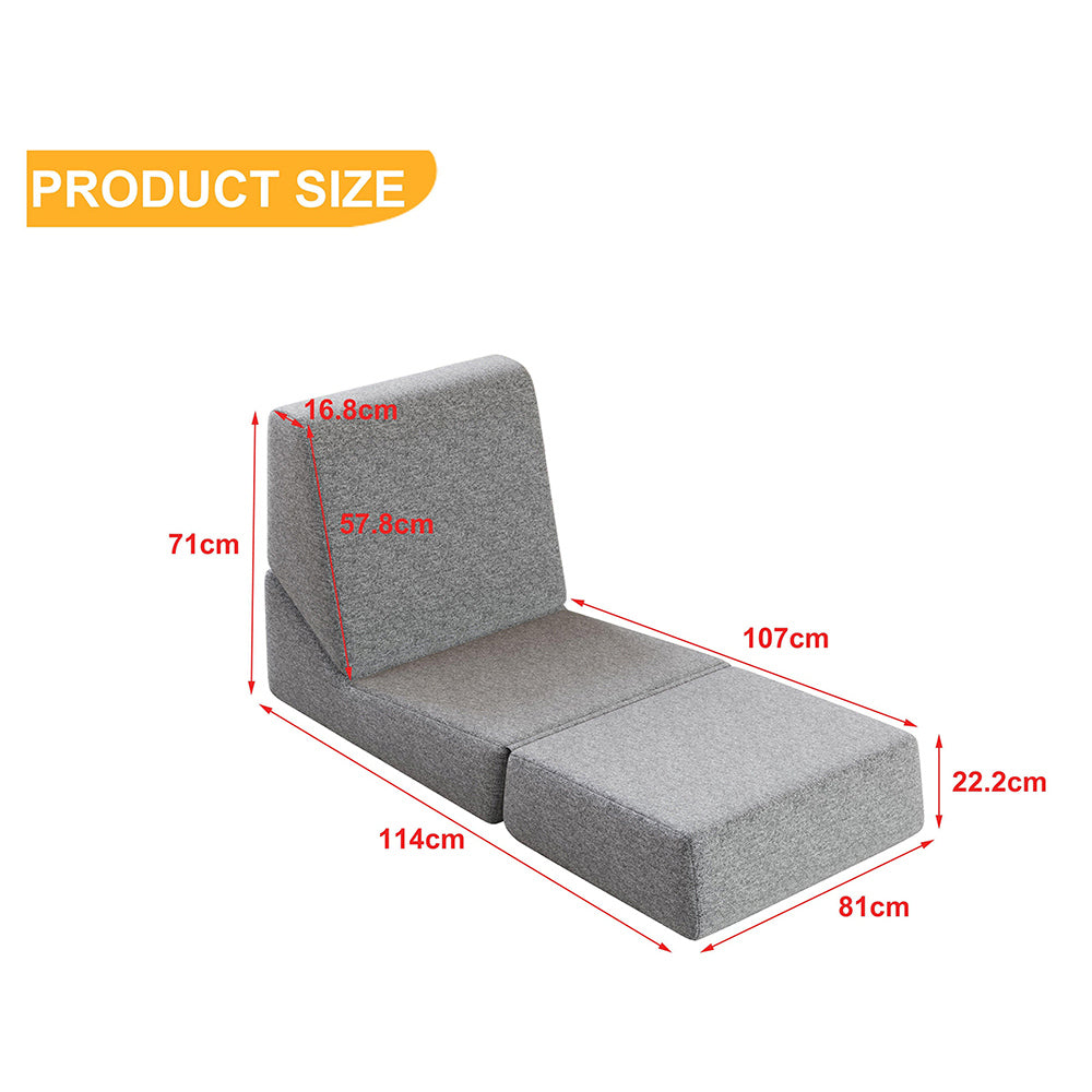 Divano letto pieghevole - Xylo - Mini lounge con triplo materasso, grigio