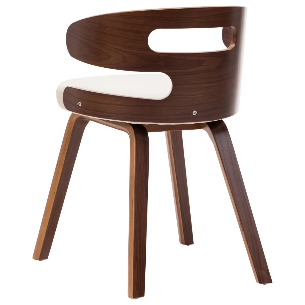 Sedie da Pranzo 6 pz Crema in Legno Piegato e Similpelle 278849