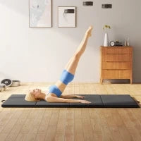 Tappetino da Ginnastica Pieghevole, Materassino Fitness Spesso 5 cm e Antiscivolo, 240x120 cm, Grigio