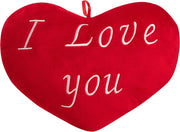 Cuscino a Cuore Morbido Scritta Ricamata I Love You 32 cm Cuore di Peluche Regalo Festa degli innamorati Amore