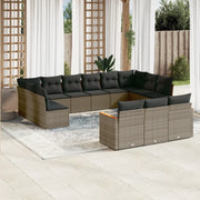 Set Divani da Giardino 13 pz con Cuscini Grigio in Polyrattancod mxl 113106