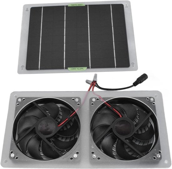 Set di ventilatore per pannelli solari per esterno, ventilatore di scarico solare, ideale per RV e serra, animali domestici, risparmio energetico.

 Specifiche tecniche: 
 (se presenti)