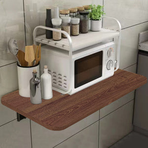 Tavolo Salvaspazio da Muro a Ribalta 80x60 cm in MDF Noce